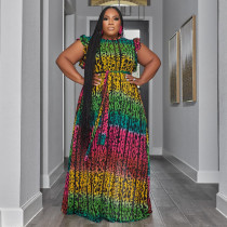 Plus Size Print Sleeveless Maxi Dress NY-10479