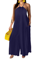 Loose Hanging Neck Tie Up Wide Leg Jumpsuit SMR-9297_1