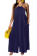 Loose Hanging Neck Tie Up Wide Leg Jumpsuit SMR-9297_1