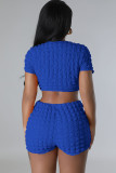 Solid Color Tie Up Tops And Shorts Two Piece Set YD-1173