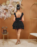 Ruffle Tie Up Double Layer Skirt Two Piece Set BS-1349