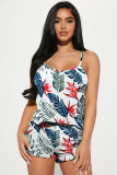 Fashion Print Sling Tops And Shorts Two Piece Set YD-8740