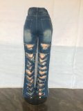 Plus Size Fashion Casual Hole Micro Flare Jeans LX-5533