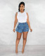 Casual Pocket Zipper Denim Shorts CM-8676