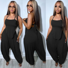 Irregular Halter Top Halen Pants Two Piece Set FNN-8710