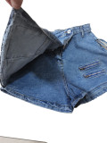 Casual Pocket Zipper Denim Shorts CM-8676