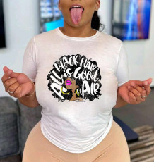 Plus Size Letter Print Short Sleeve T Shirt WAF-9000122