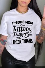 Plus Size Letter Print O Neck T Shirts WAF-900314