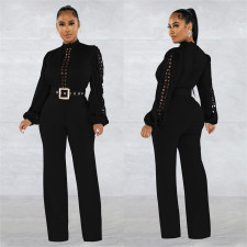 Fashion Hollow Out Long Sleeve Jumpsuit BY-6345