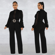 Fashion Hollow Out Long Sleeve Jumpsuit BY-6345