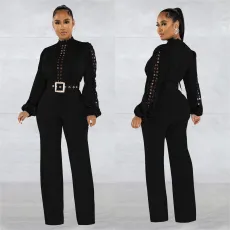 Fashion Hollow Out Long Sleeve Jumpsuit BY-6345
