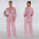 Fashion Hollow Out Long Sleeve Jumpsuit BY-6345