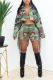 Plus Size Camouflage Print Holes Tassel Skirt LSD-83237
