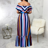 Print Off Shoulder Tube Tops Maxi Dress SMR-11500_1