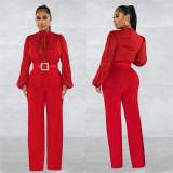 Fashion Hollow Out Long Sleeve Jumpsuit BY-6345