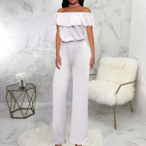 Sexy Solid Color One Shoulder Jumpsuit SMR-11988