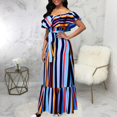 Print Off Shoulder Tube Tops Maxi Dress SMR-11500_1