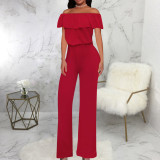 Sexy Solid Color One Shoulder Jumpsuit SMR-11988