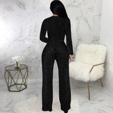 Solid Color V Neck Jumpsuit SMR-11978