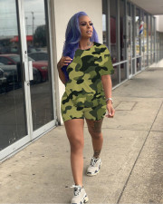 Camouflage Pattern Printed Slim Romper SHD-9422