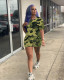 Camouflage Pattern Printed Slim Romper SHD-9422