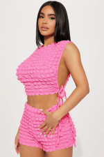 Sexy Sleeveless Bandage Tops Two Piece Shorts Set YD-8743