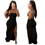 Sexy Backless Solid Color Long Dress GFDY-122