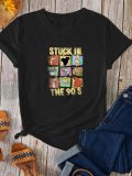 Plus Size Cartoon Print Short Sleeve T-shirtSXF-30510