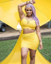 Tube Tops Sling Pleated Two Piece Skirts Set LM-8360
