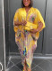 Printed Satin Loose Maxi Dress LS-00395