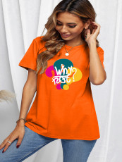 Plus Size Solid Print Loose T Shirt SXF-30515