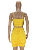 Tube Tops Sling Pleated Two Piece Skirts Set LM-8360