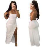Sexy Backless Solid Color Long Dress GFDY-122