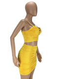 Tube Tops Sling Pleated Two Piece Skirts Set LM-8360