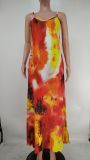 Tie Dye Print Sling Loose Maxi Dress XMY-9425