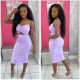 Solid Color Ruched Sling Top Skirt Two Piece Set GFDY-117