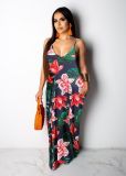 Tie Dye Print Sling Loose Maxi Dress XMY-9425