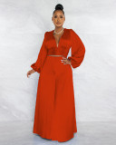 V-neck Top Wide Leg Pants Casual Suit GFDY-1191
