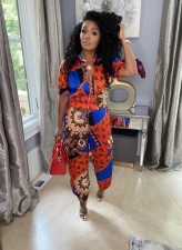 Printed Short Sleeve Casual Sports Suit GFDY-1047