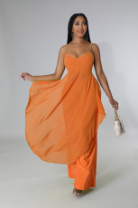 Solid Sling Top Pants Two Piece Set GFDY-1131