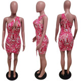 Sexy Print Hollow Mini Dress GFDY-1035