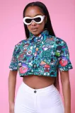 Printed Short-sleeve Short Shirt QXTF-8164