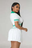 Short Sleeve Sports Pleated Skirt Sweater Suit OSM-4398