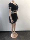 Short Sleeve Sports Pleated Skirt Sweater Suit OSM-4398
