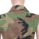 Camouflage Print Lapel Sleeveless Vest SH-390511