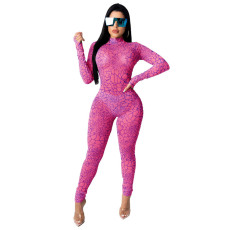 Long Sleeve Printed Slim Fit Jumpsuit GFDY-057