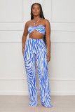 Sexy Print Tube Tops And Straight Pants Two Piece Set ANDF-1533