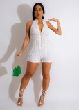 Solid Sleeveless Zipper Rompers GFDY-1224