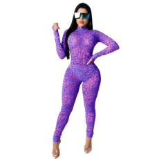 Long Sleeve Printed Slim Fit Jumpsuit GFDY-057