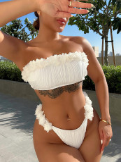 Sexy Solid Color Tube Tops Two Piece Swimsuit CSYZ-A18H